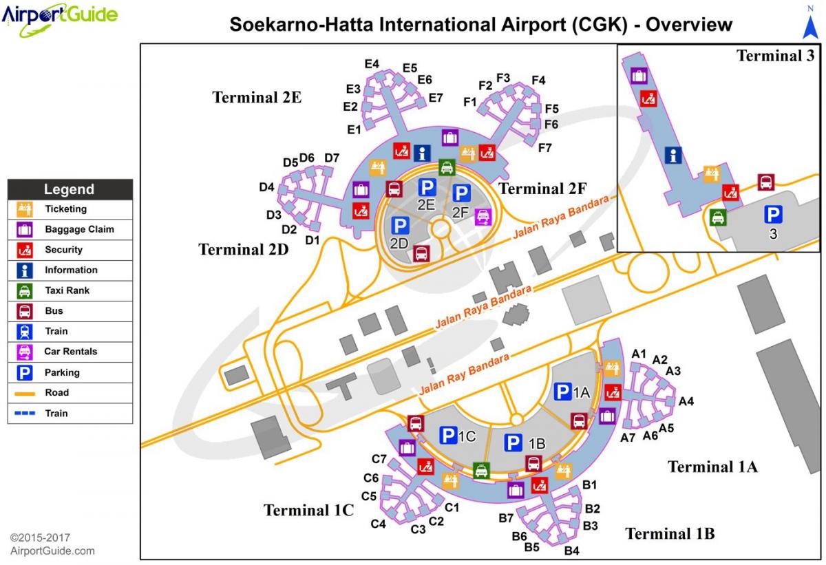 مطار سوكارنو هاتا الدولي المبنى رقم 2 خريطة