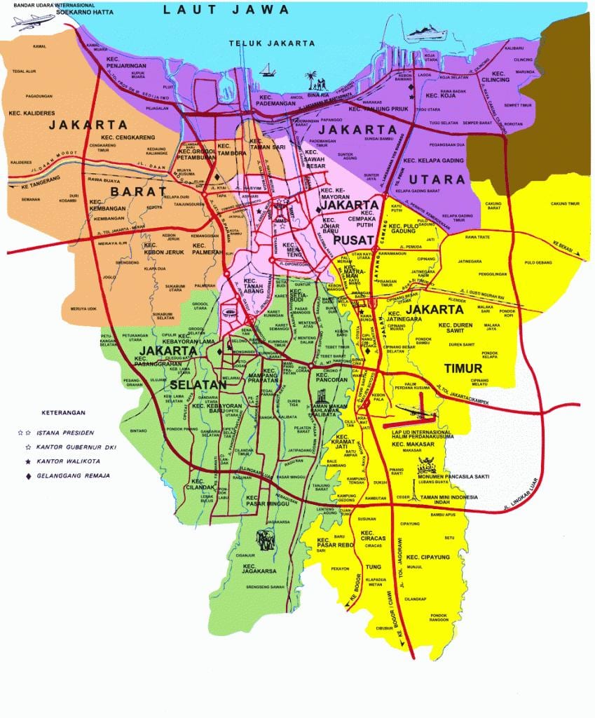 خريطة جاكرتا الجذب