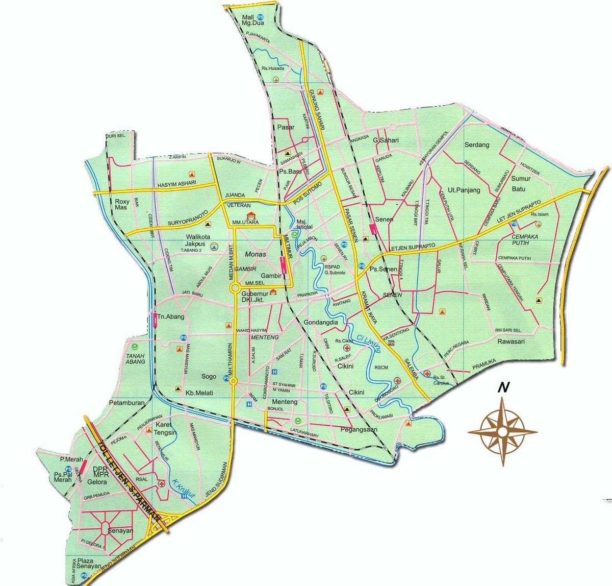 خريطة جاكرتا pusat