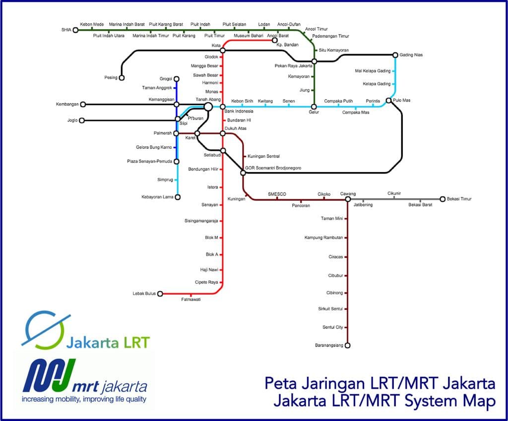 جاكرتا lrt خريطة